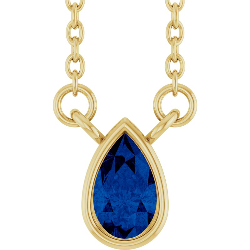 Bezel-Set Solitaire Necklace — 18″ No. 2