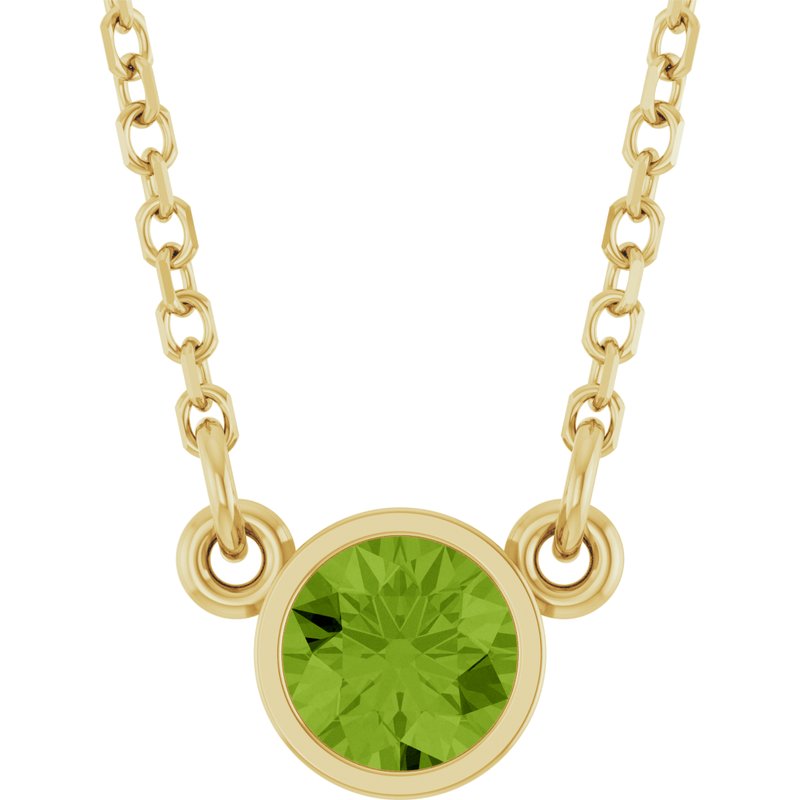 Bezel-Set Solitaire Birthstone Necklace