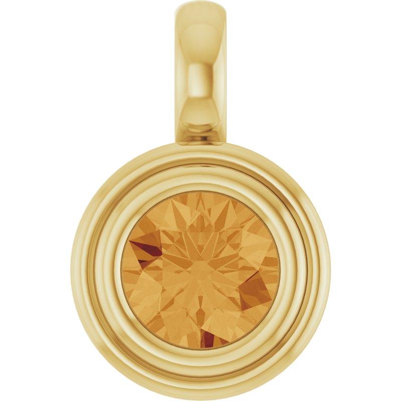 Bezel-Set Solitaire Charm/Pendant No. 2