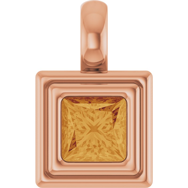 Bezel-Set Solitaire Charm/Pendant No. 2