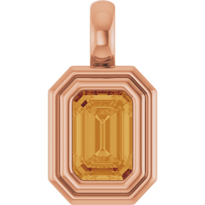 Bezel-Set Solitaire Charm/Pendant No. 2