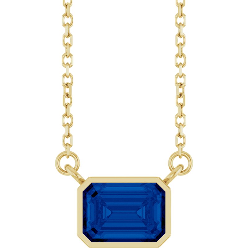 Bezel-Set Solitaire Necklace — 18″
