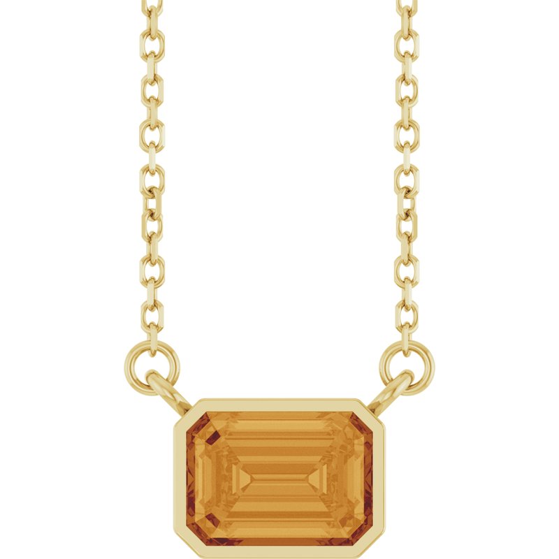 Bezel-Set Solitaire Necklace — 18″