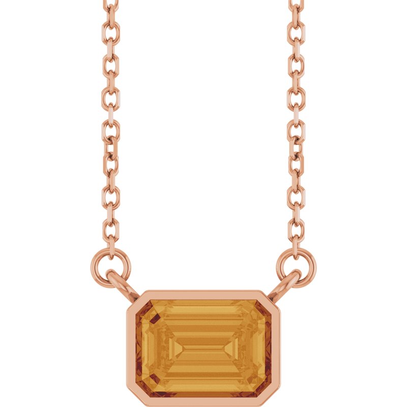 Bezel-Set Solitaire Necklace — 18″