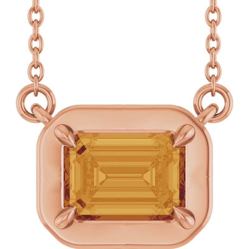 Claw-Prong Solitaire Bezel-Style Necklace or Center