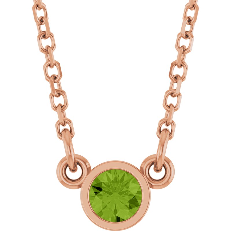 Bezel-Set Solitaire Birthstone Necklace