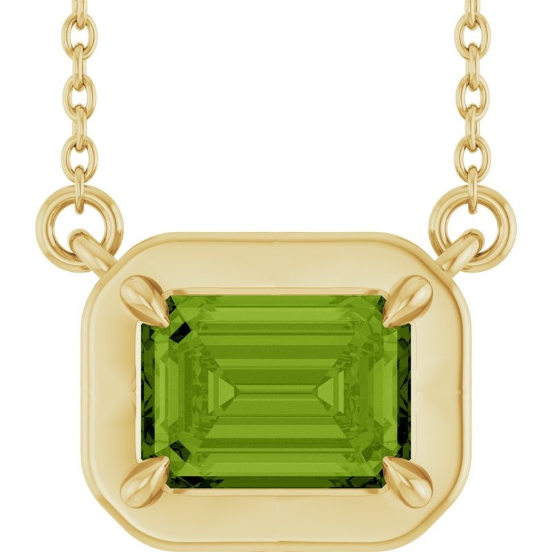 Claw-Prong Solitaire Bezel-Style Necklace or Center
