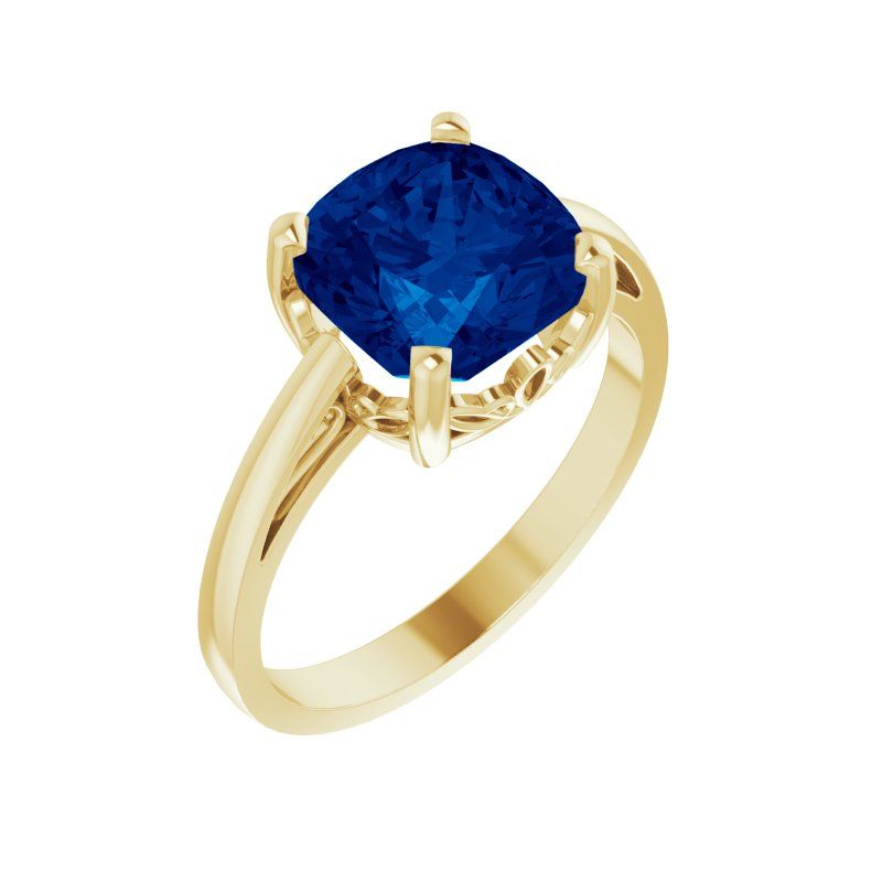 Solitaire Scroll Setting Ring — Lab-Grown