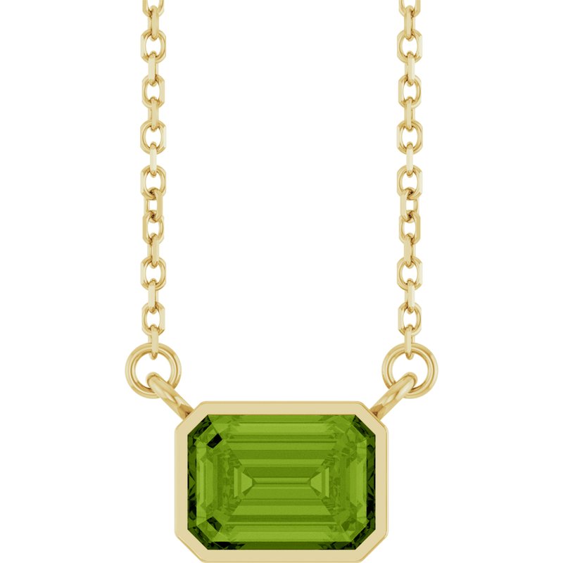 Bezel-Set Solitaire Necklace — 18″