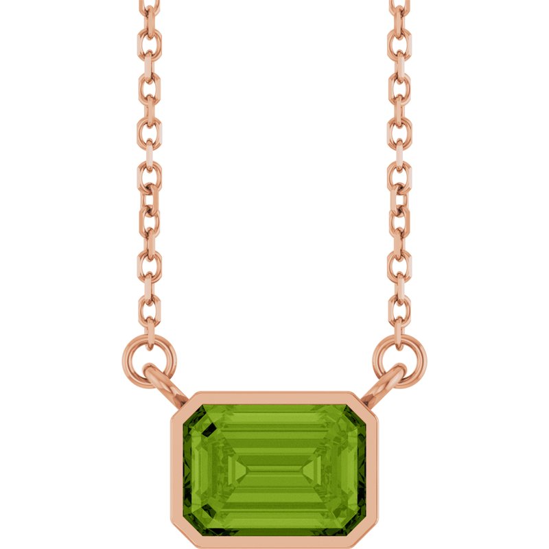 Bezel-Set Solitaire Necklace — 18″