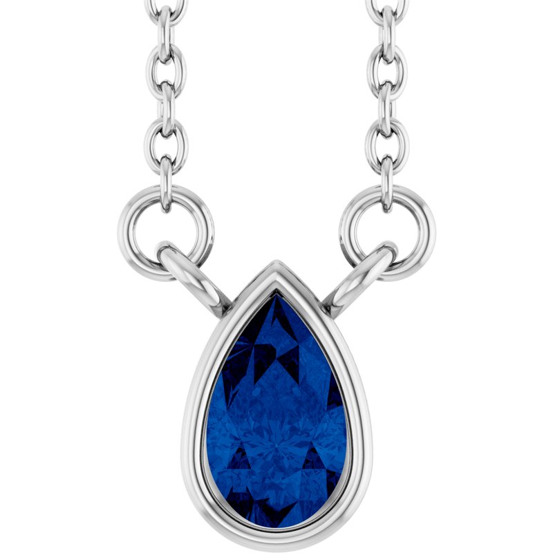 Bezel-Set Solitaire Necklace — 18″ No. 2