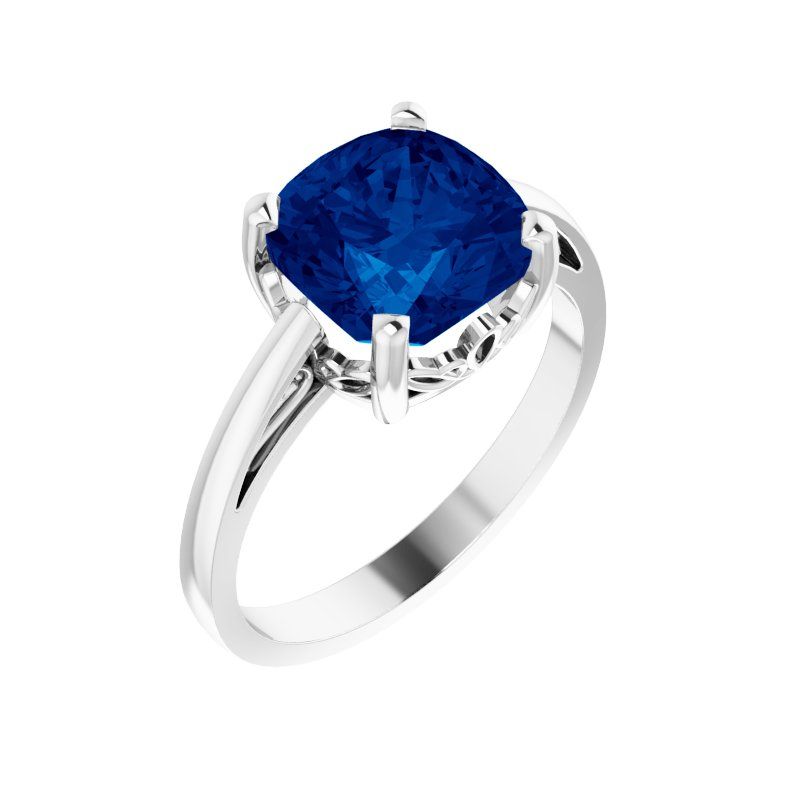 Solitaire Scroll Setting Ring — Lab-Grown