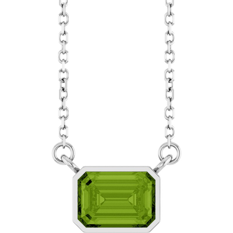 Bezel-Set Solitaire Necklace — 18″