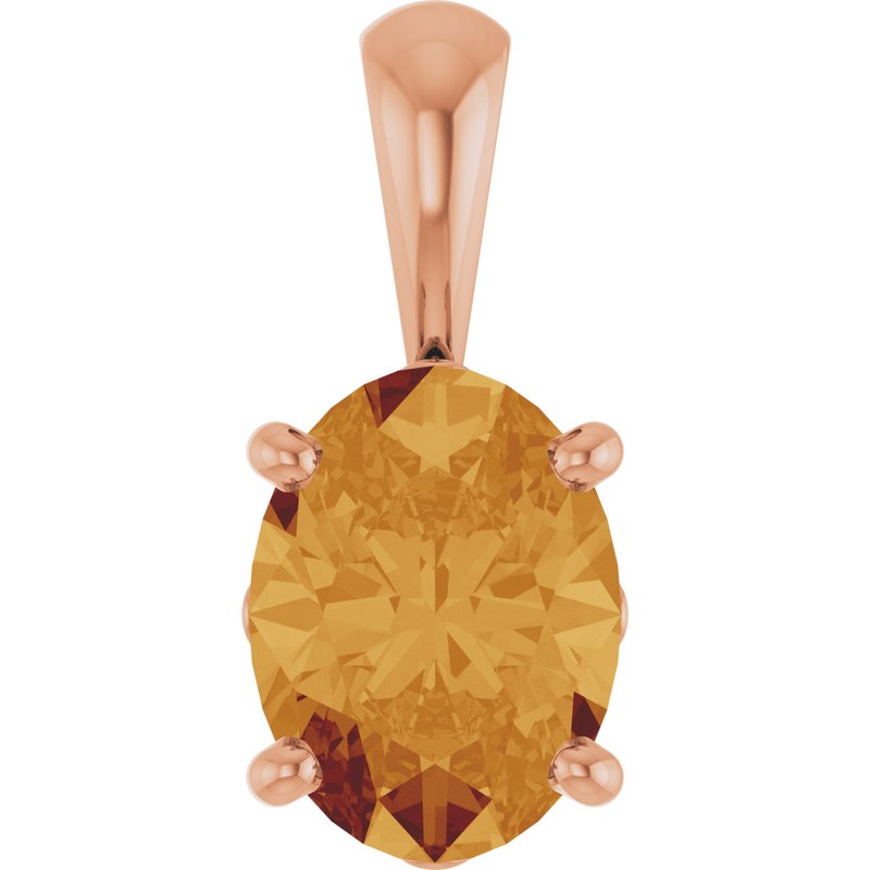 Oval 4-Prong Solitaire Necklace or Pendant