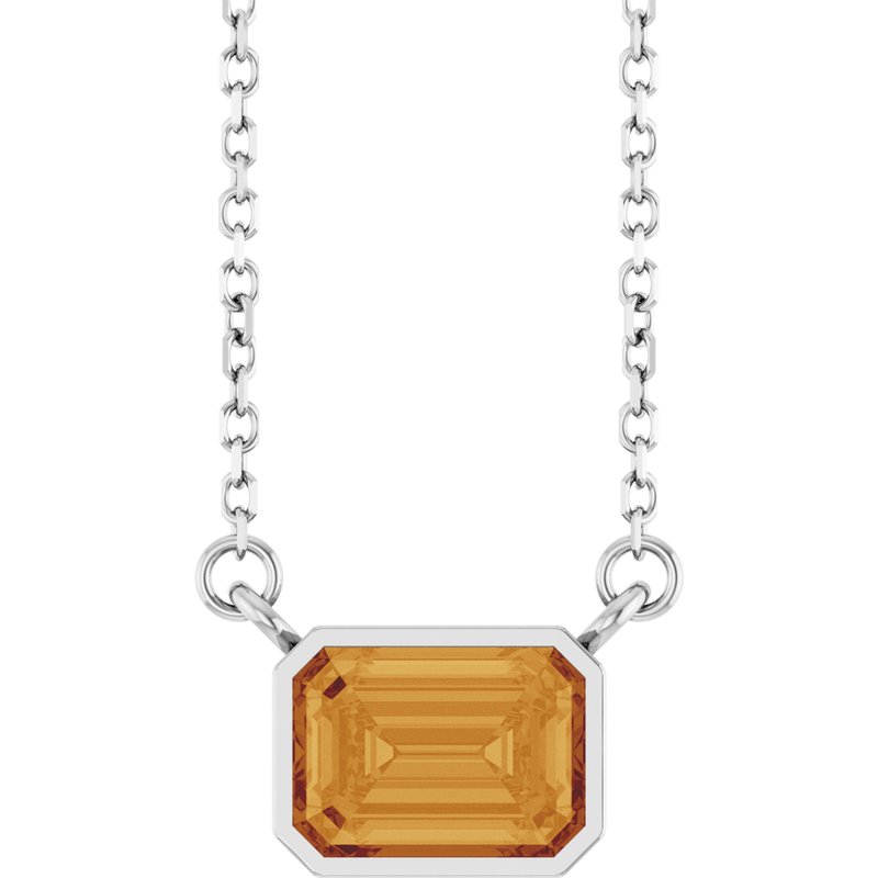 Bezel-Set Solitaire Necklace — 18″