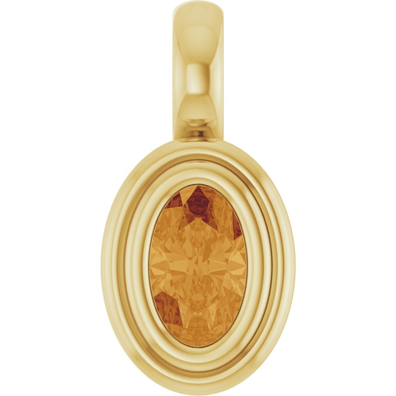 Bezel-Set Solitaire Charm/Pendant No. 2
