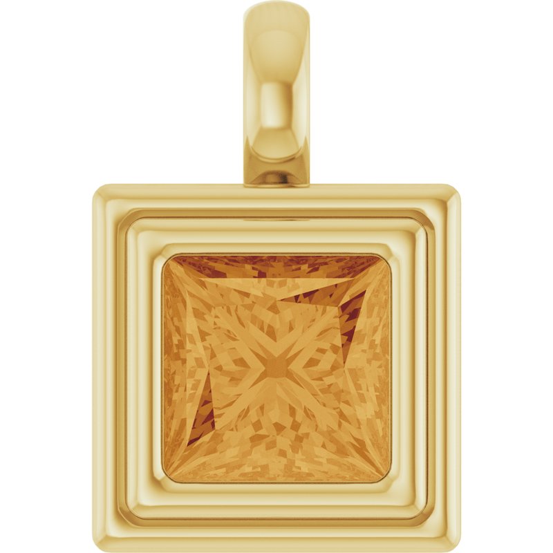 Bezel-Set Solitaire Charm/Pendant No. 2