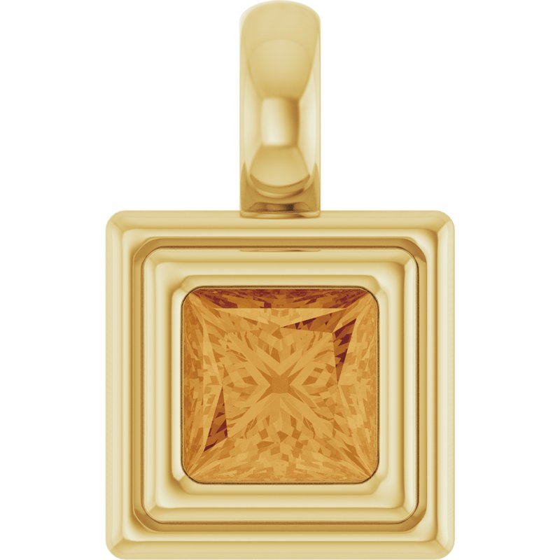 Bezel-Set Solitaire Charm/Pendant No. 2