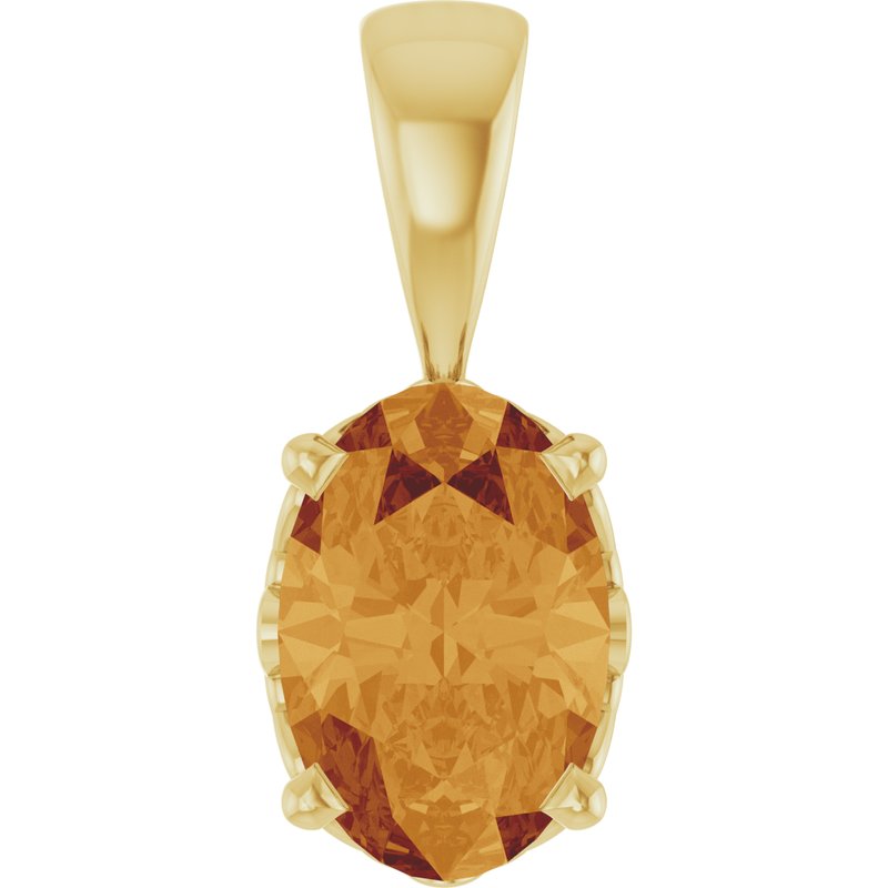 Oval 4-Prong Solitaire Necklace or Pendant