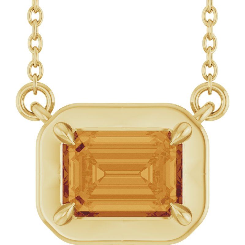 Claw-Prong Solitaire Bezel-Style Necklace or Center