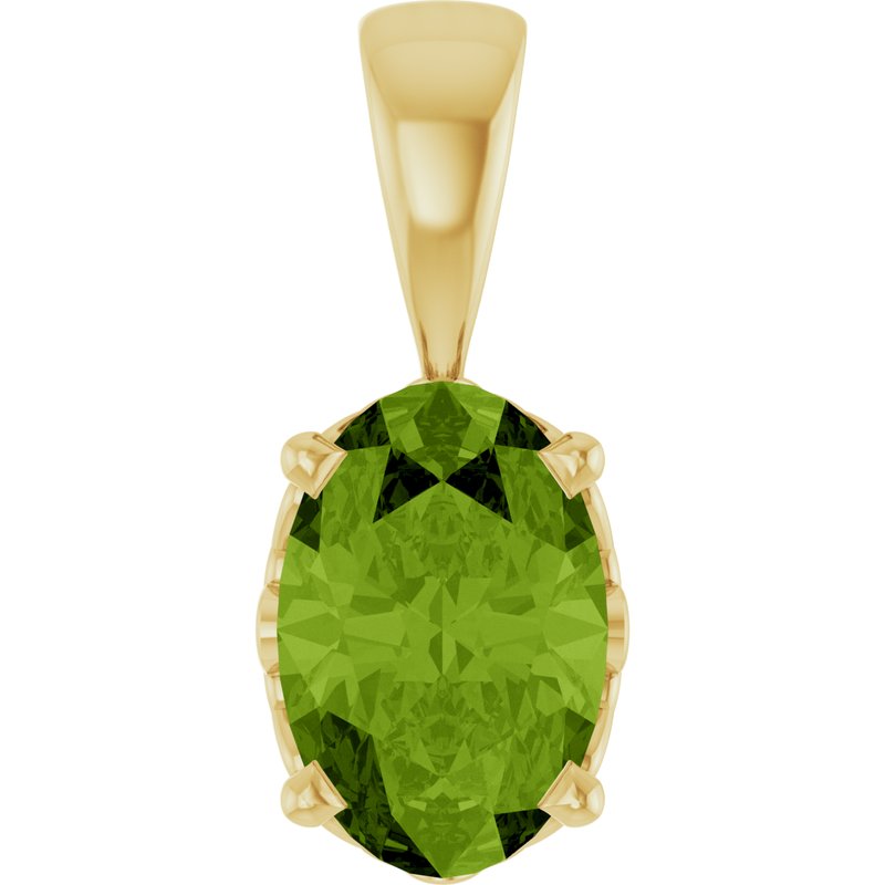 Oval 4-Prong Solitaire Necklace or Pendant