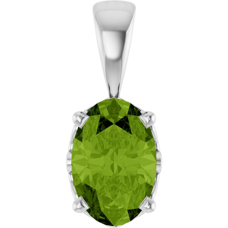 Oval 4-Prong Solitaire Necklace or Pendant