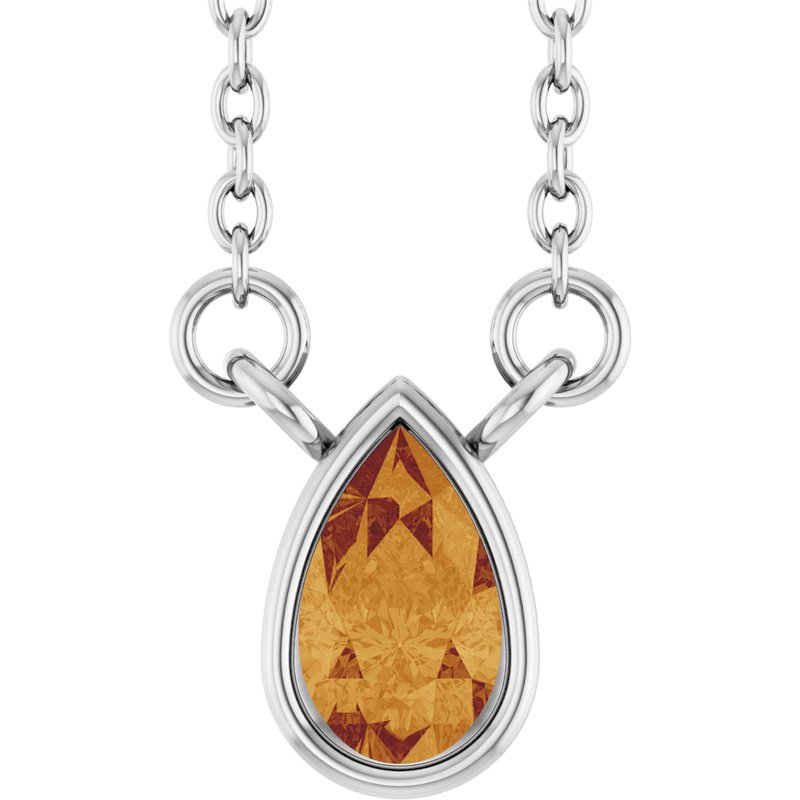 Bezel-Set Solitaire Necklace — 18″ No. 2