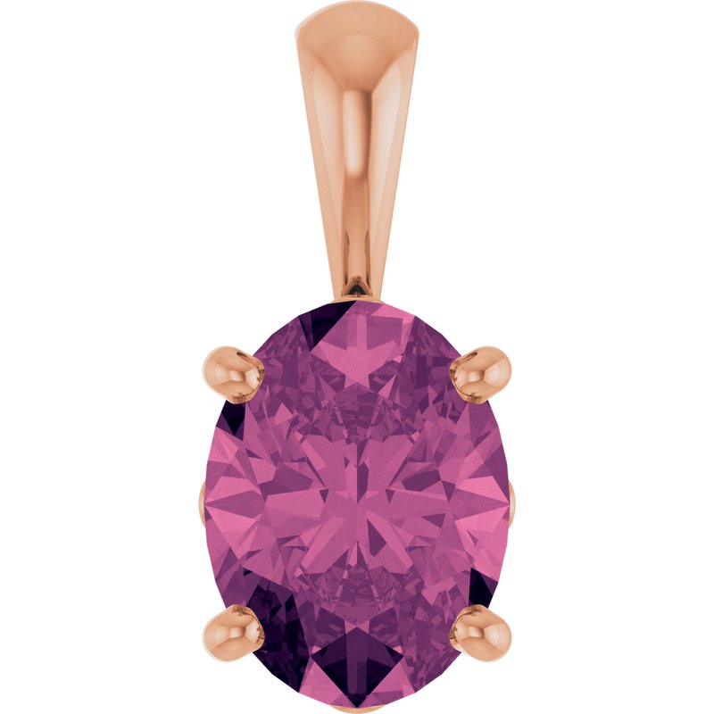 Oval 4-Prong Solitaire Necklace or Pendant