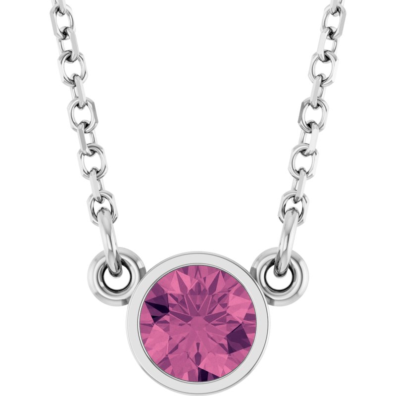 Bezel-Set Solitaire Birthstone Necklace