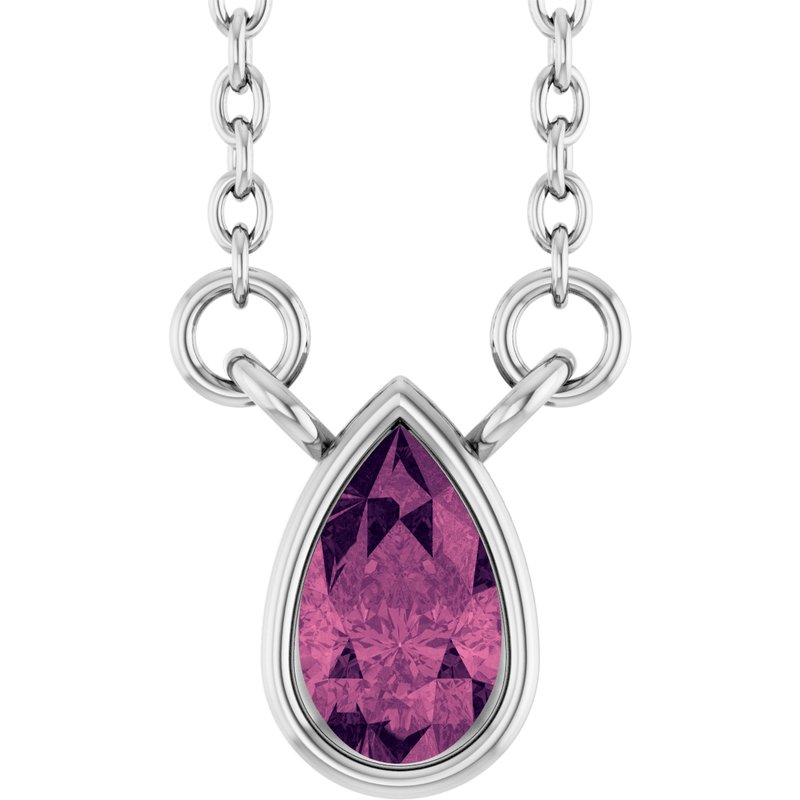 Bezel-Set Solitaire Necklace — 18″ No. 2