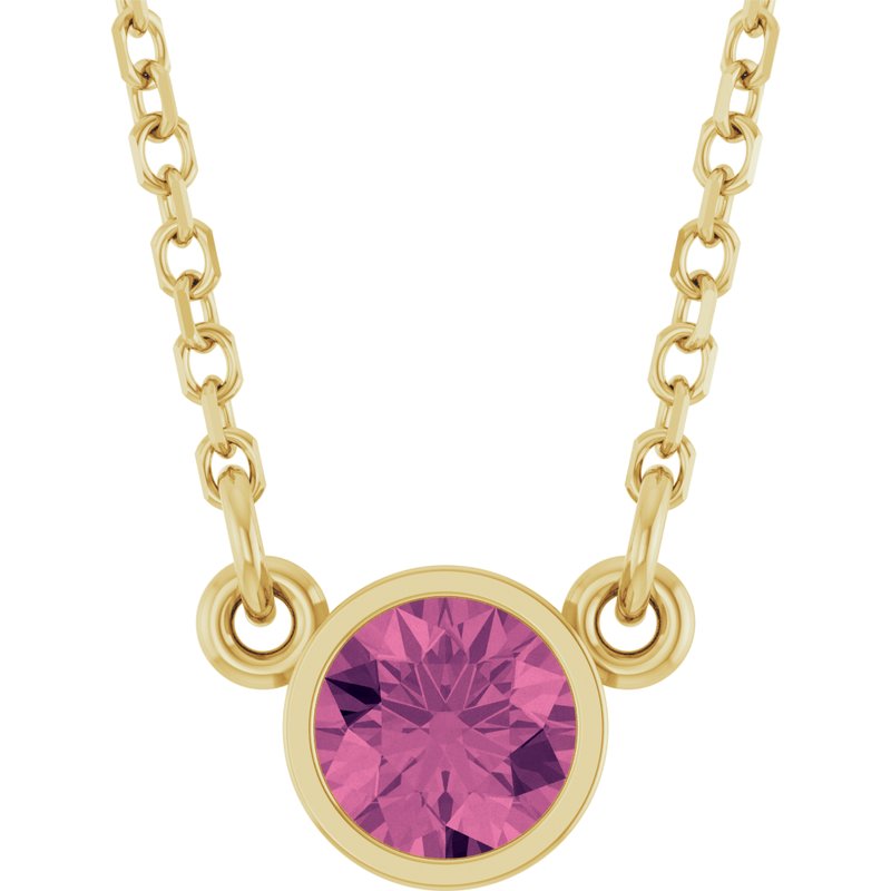 Bezel-Set Solitaire Birthstone Necklace