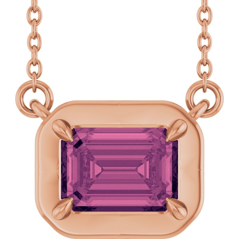 Claw-Prong Solitaire Bezel-Style Necklace or Center