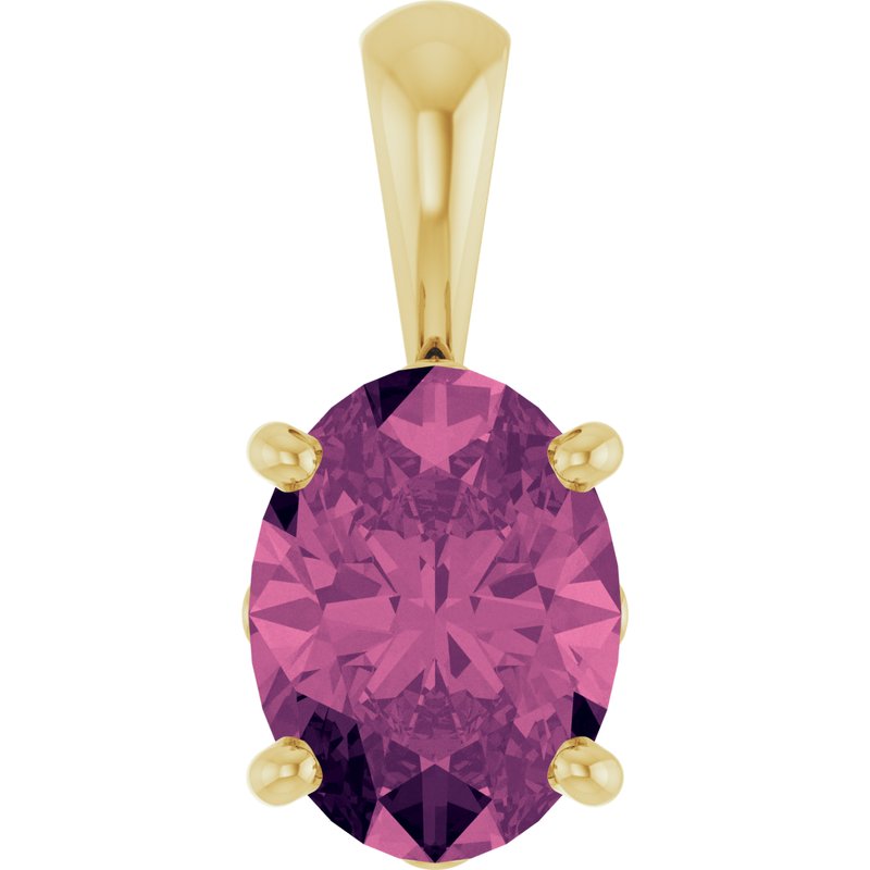 Oval 4-Prong Solitaire Necklace or Pendant