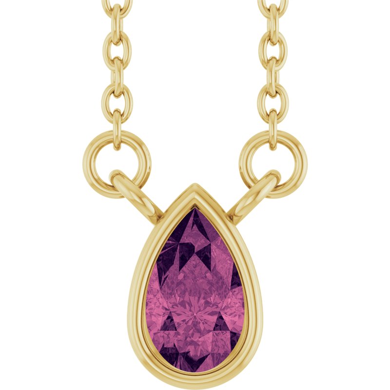 Bezel-Set Solitaire Necklace — 18″ No. 2