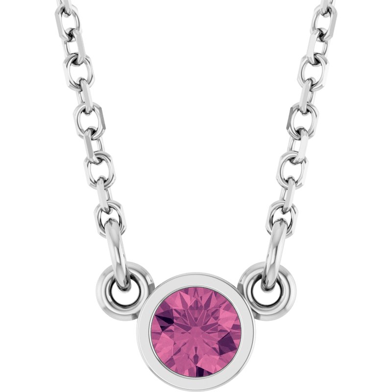Bezel-Set Solitaire Birthstone Necklace