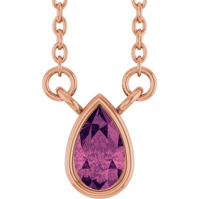 Bezel-Set Solitaire Necklace — 18″ No. 2