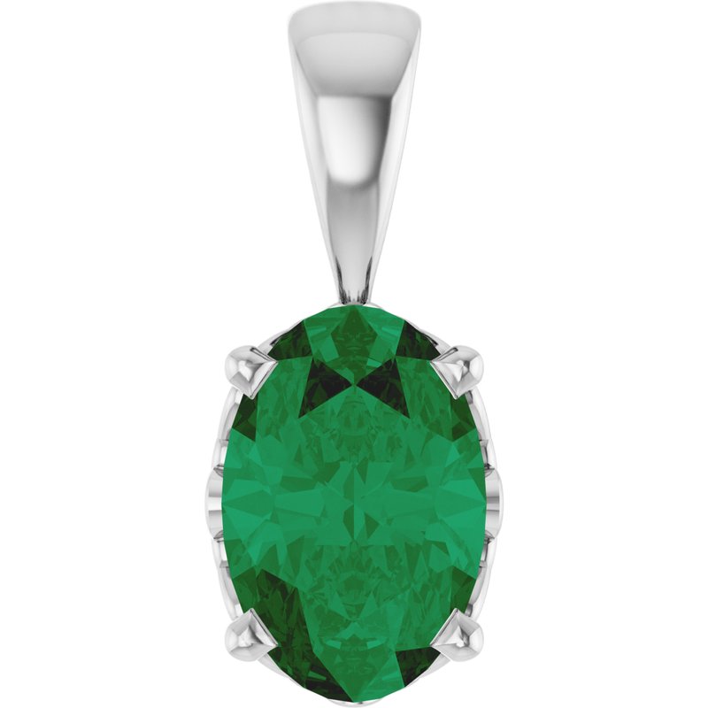Oval 4-Prong Solitaire Necklace or Pendant