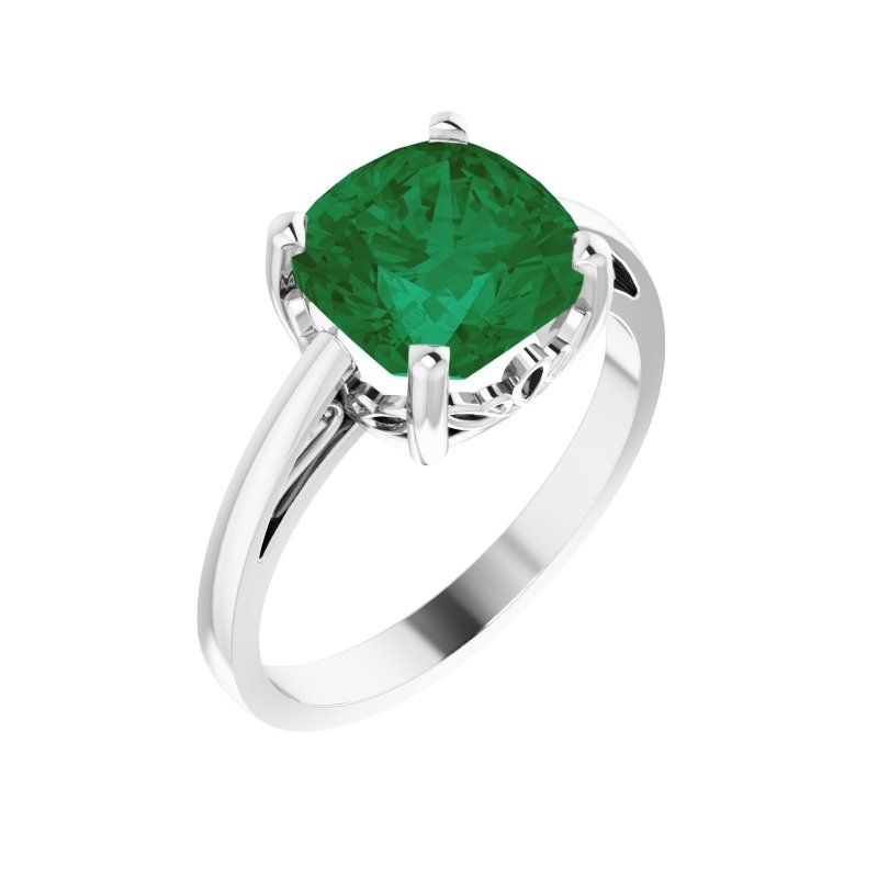 Solitaire Scroll Setting Ring — Lab-Grown