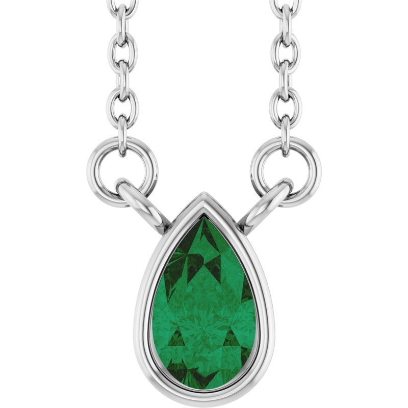 Bezel-Set Solitaire Necklace — 18″ No. 2