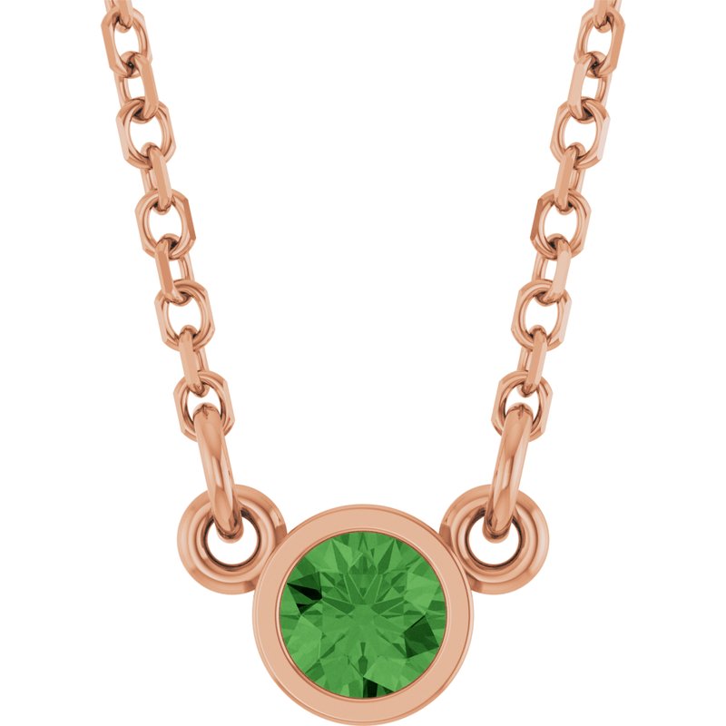Bezel-Set Solitaire Birthstone Necklace