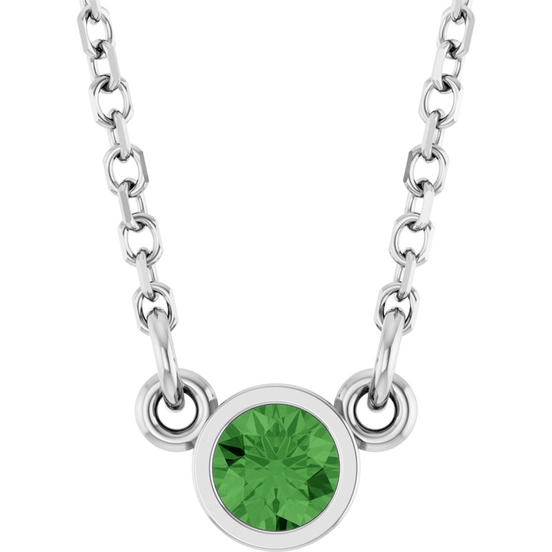 Bezel-Set Solitaire Birthstone Necklace