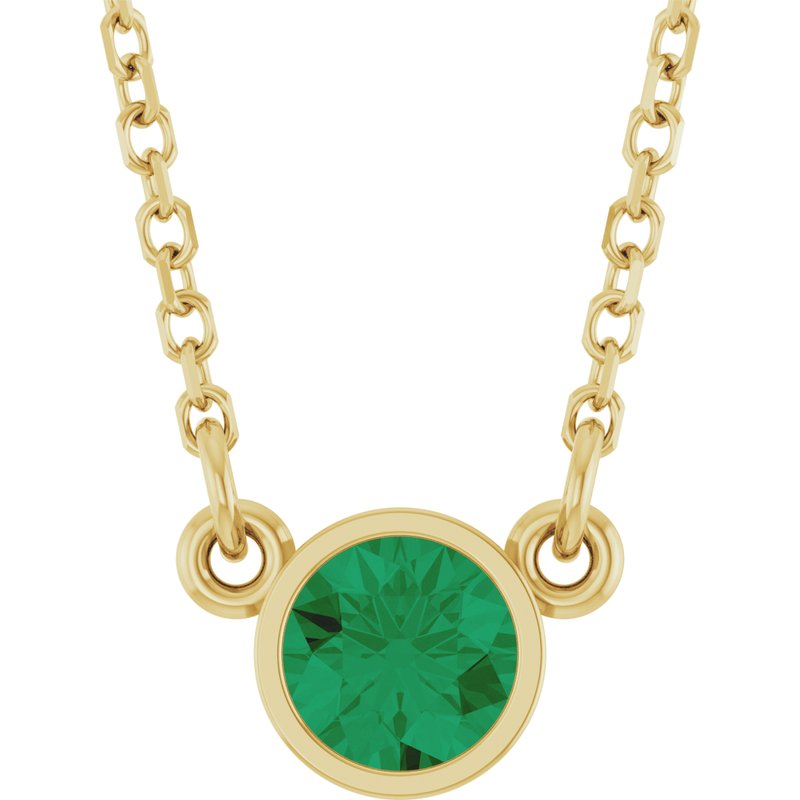 Bezel-Set Solitaire Birthstone Necklace