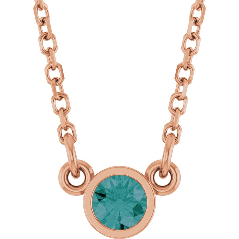 Bezel-Set Solitaire Birthstone Necklace