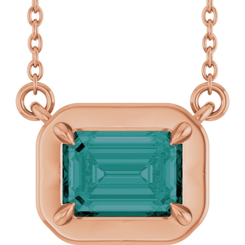 Claw-Prong Solitaire Bezel-Style Necklace or Center
