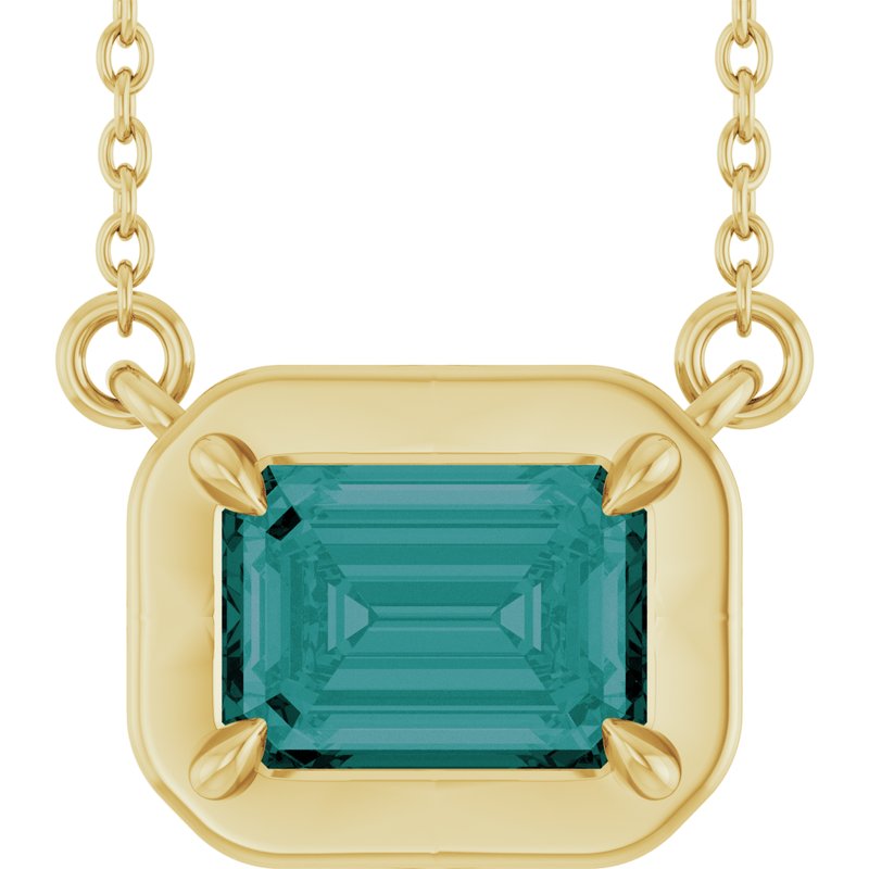 Claw-Prong Solitaire Bezel-Style Necklace or Center