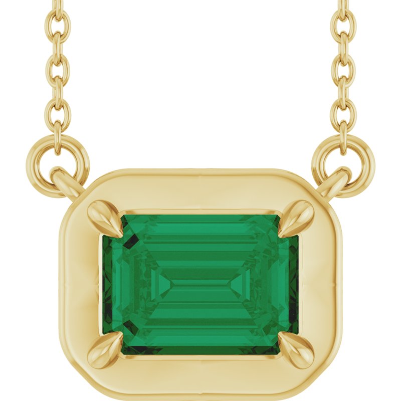Claw-Prong Solitaire Bezel-Style Necklace or Center