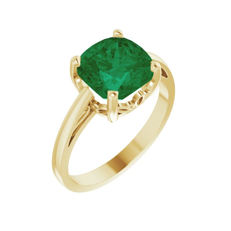 Solitaire Scroll Setting Ring — Lab-Grown