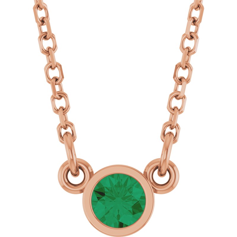 Bezel-Set Solitaire Birthstone Necklace