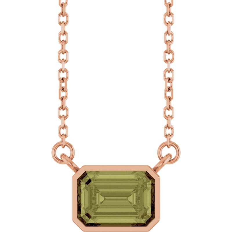 Bezel-Set Solitaire Necklace — 18″