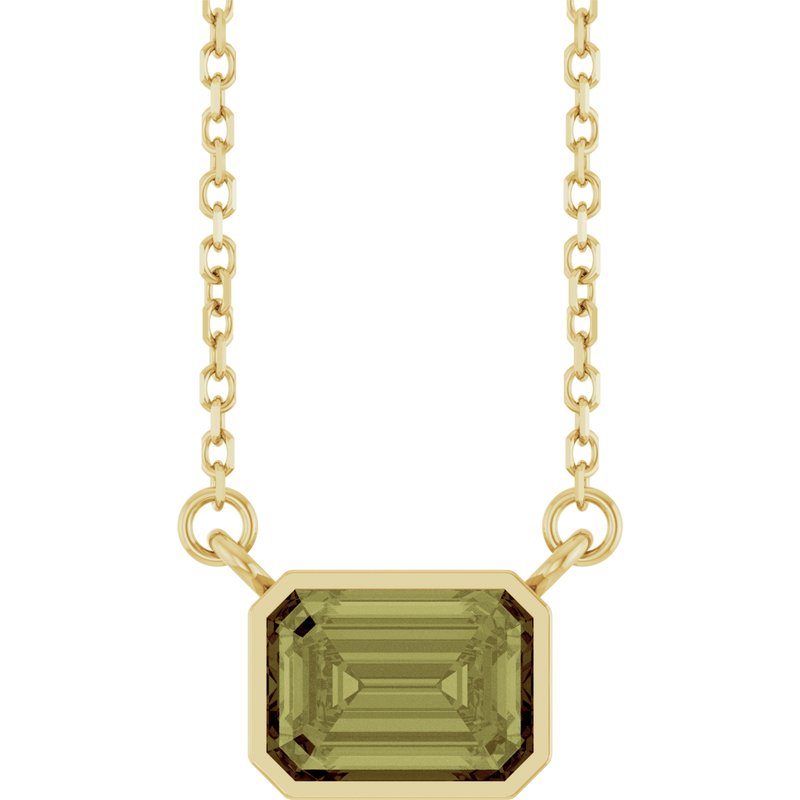Bezel-Set Solitaire Necklace — 18″